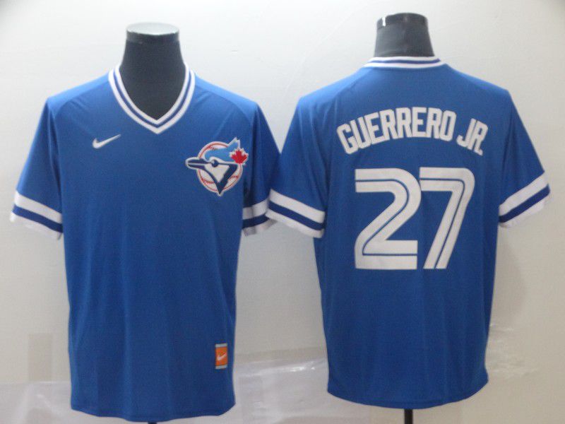 Men Toronto Blue Jays #27 Guerrero jr Blue Game 2021 Nike MLB Jersey